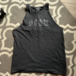 VS Pink cut off twist back tank